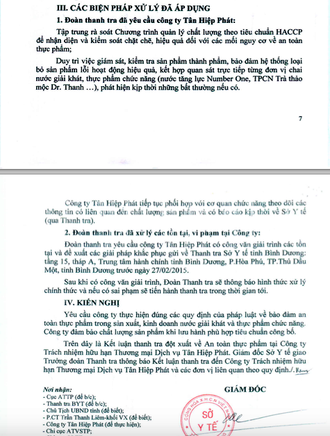 Bình[-]Dương:[-]Kết[-]luận[-]thanh[-]tra[-]vệ[-]sinh[-]thực[-]phẩm[-]tại[-]Tân[-]Hiệp[-]Phát[-]chỉ[-]sau...[-]1[-]ngày